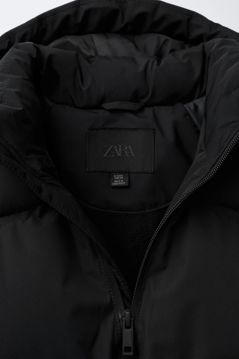 WATER REPELLENT HOODED PUFFER JACKET
