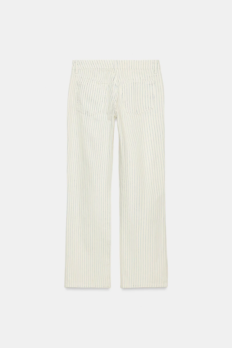 TRF LOW RISE STRIPED STRAIGHT JEANS