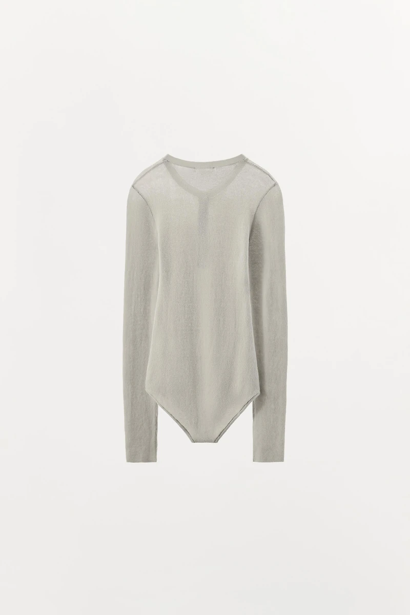 BUTTONED KNIT BODYSUIT