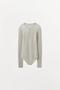 BUTTONED KNIT BODYSUIT