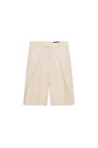 PLEATED WOOL BLEND SHORTS ZW COLLECTION LIMITED EDITION