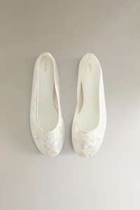 EMBROIDERED ORGANZA BALLET FLATS