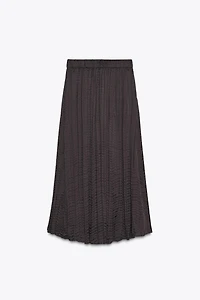 WRINKLED EFFECT SATIN SKIRT