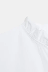 BLOUSE EN POPELINE À VOLANTS