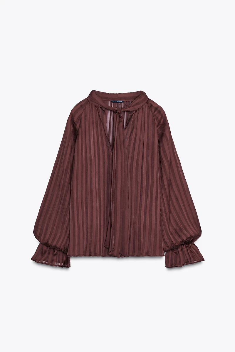 STRIPED BLOUSE WITH BOW