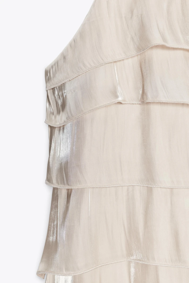 SPARKLY EFFECT RUFFLED TOP
