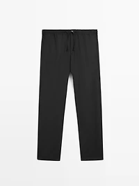 Pantalon relaxed fit 100 % laine