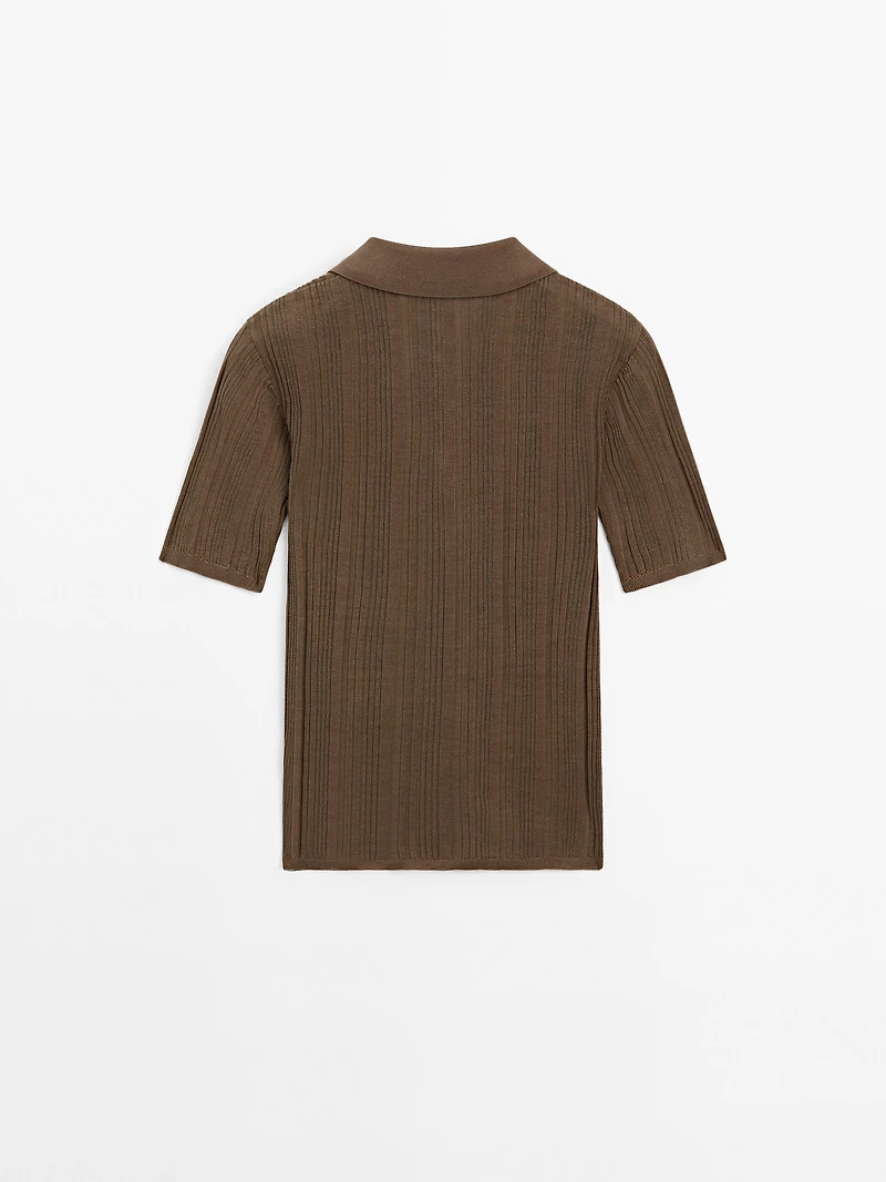 Polo côtelé 100 % coton