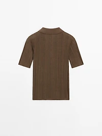 Polo côtelé 100 % coton