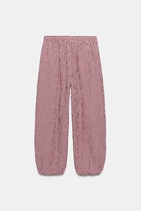 GATHERED GINGHAM PANTS