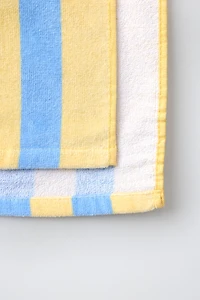 STRIPED PRINT TOWEL PONCHO