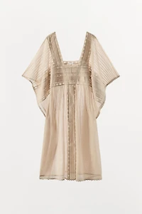 ROBE CAFTAN PLISSÉE DENTELLE