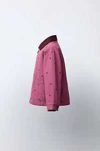 BLOUSON EN TOILE À CŒURS BRODÉS