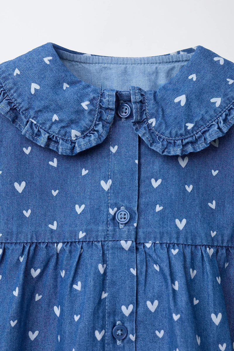 HEART DENIM DRESS AND PANTIES