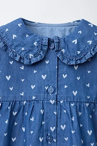 HEART DENIM DRESS AND PANTIES