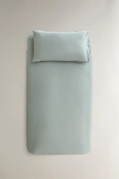 KIDS STRIPED FLANNEL DUVET COVER