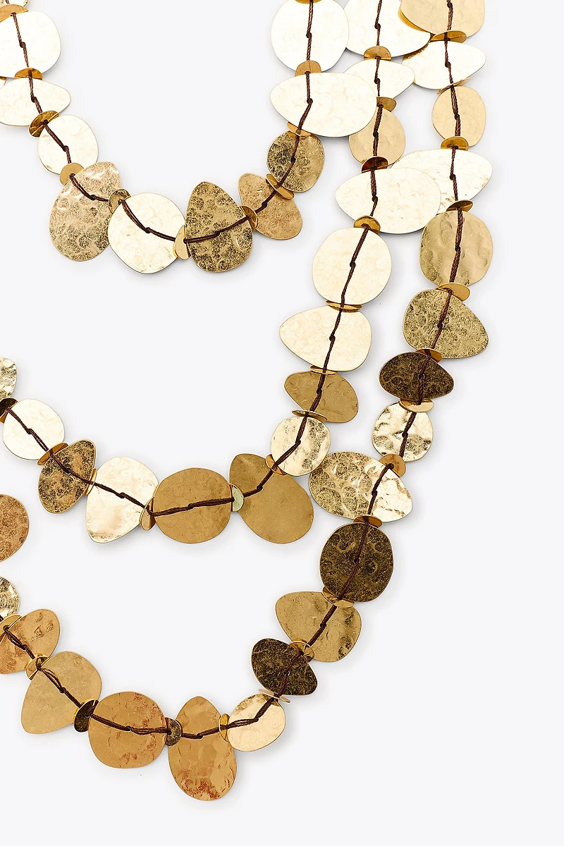 METAL PLATE WATERFALL NECKLACE