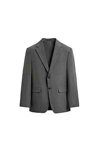 WOOL BLEND PINSTRIPE SUIT BLAZER
