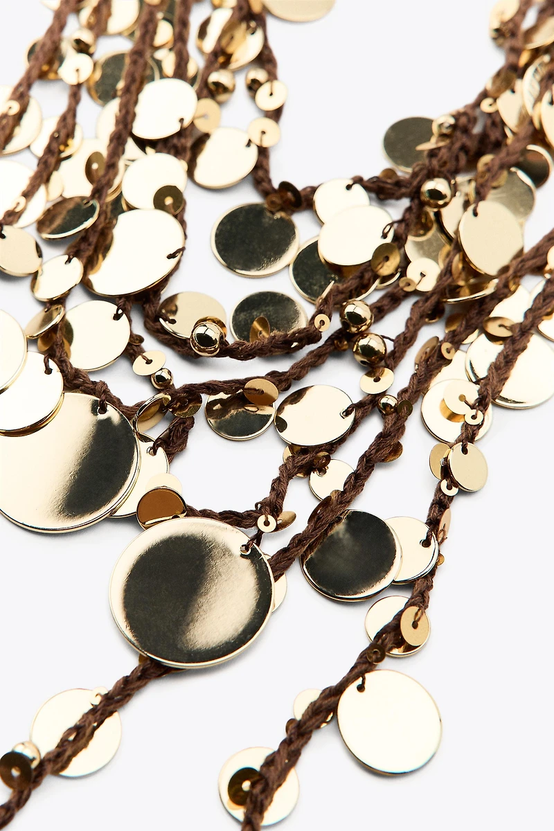 COIN CORD WATERFALL NECKLACE