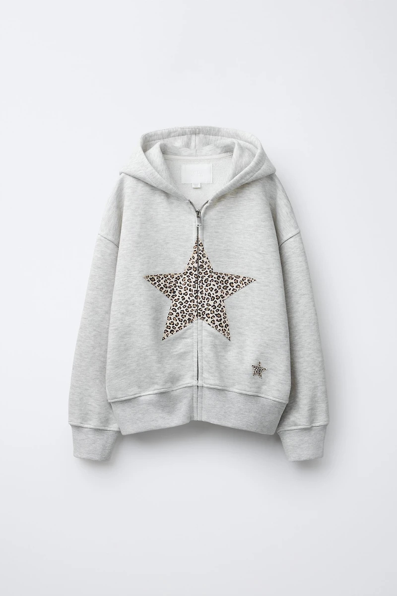 SWEAT ZIPPÉ ÉTOILE ANIMAL PRINT