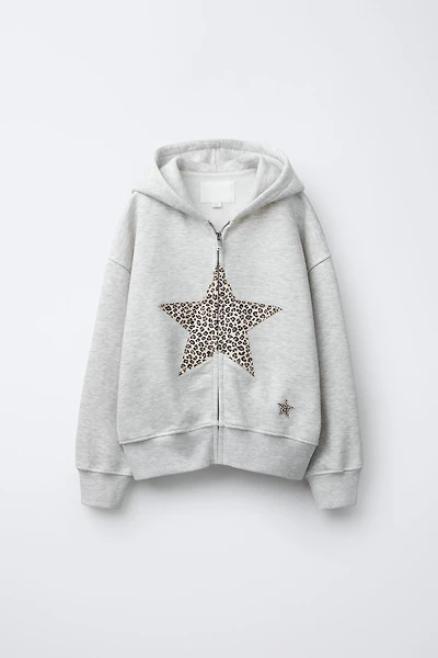 SWEAT ZIPPÉ ÉTOILE ANIMAL PRINT
