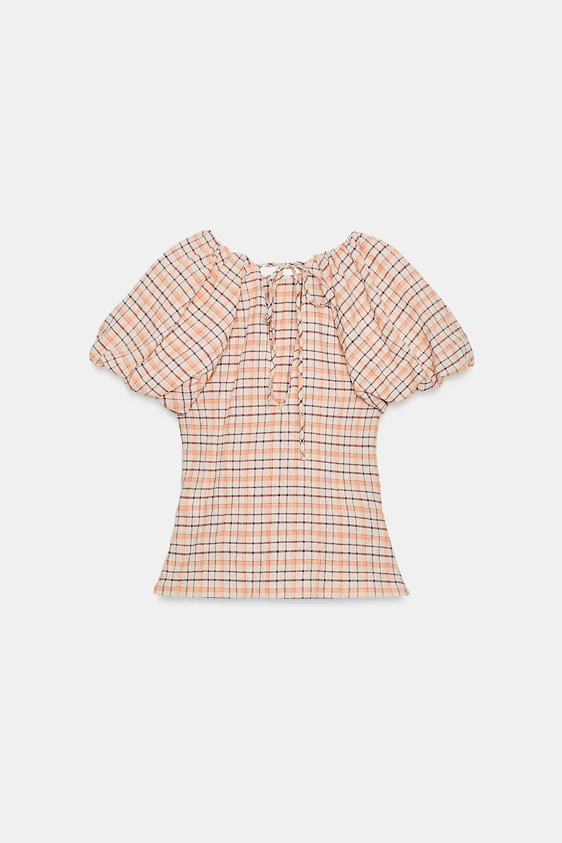 BALLOON SLEEVE POPLIN TOP