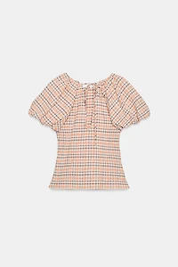 BALLOON SLEEVE POPLIN TOP