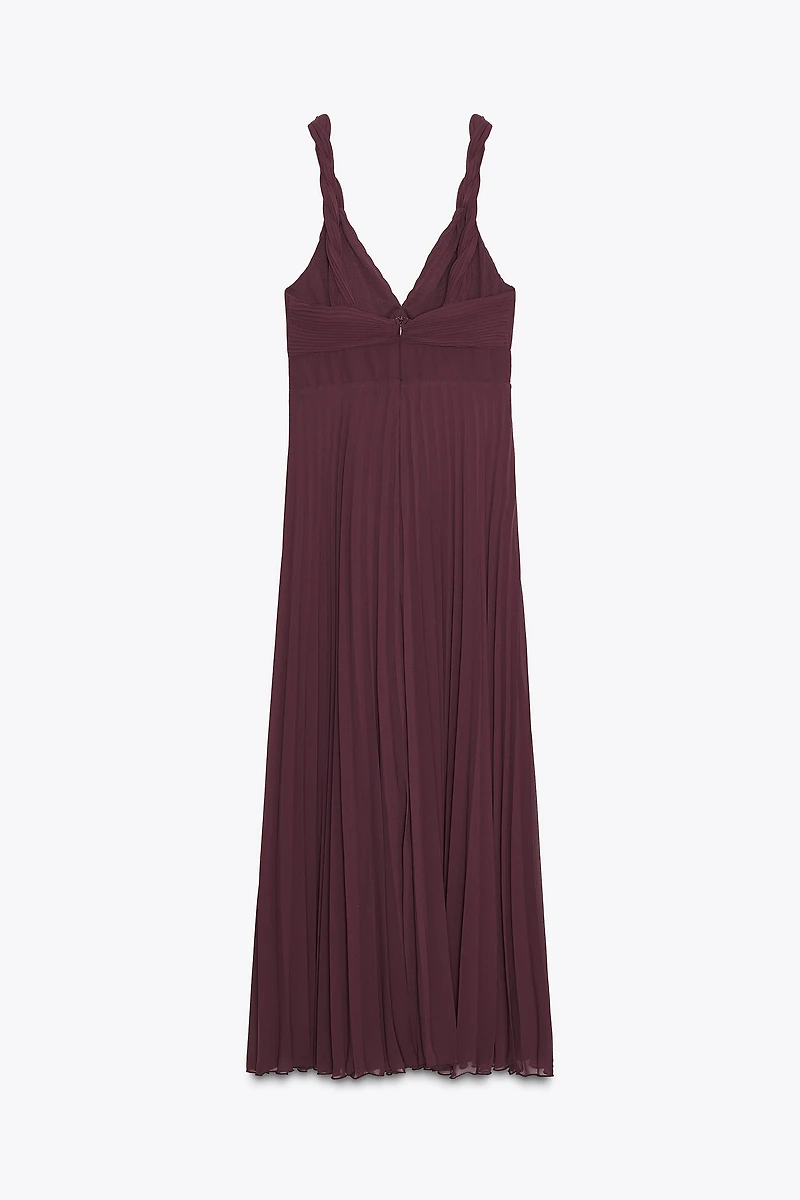 PLEATED MIDI DRESS