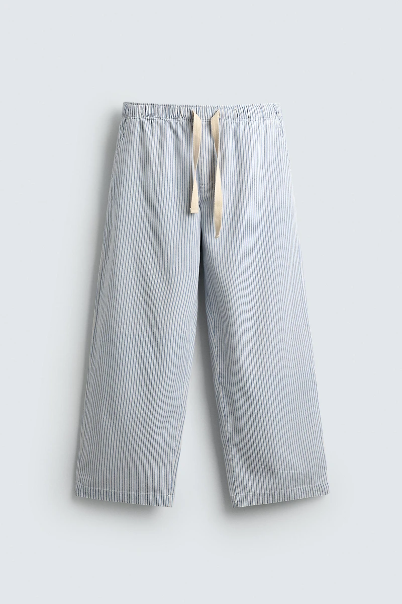STRIPED BAGGY FIT PANTS