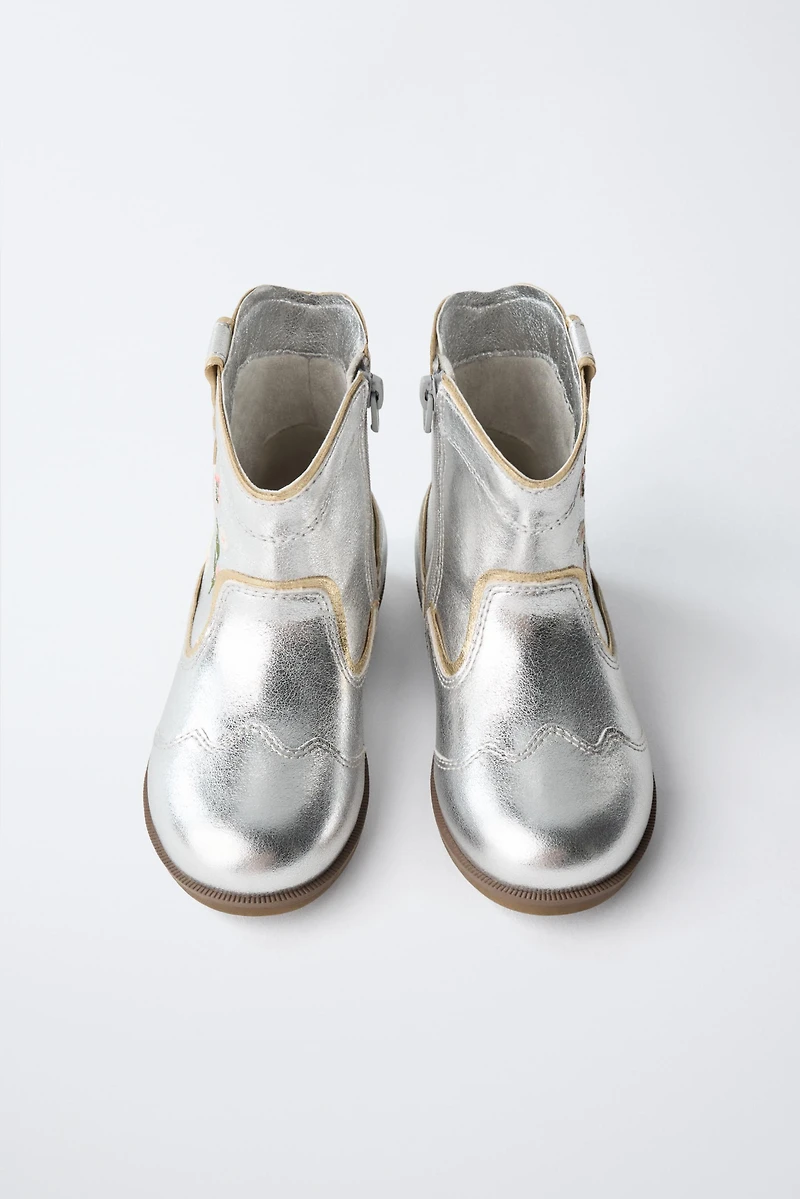METALLIC EMBROIDERED BOOTS