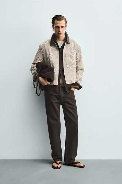 IRREGULAR FLORAL JACQUARD JACKET