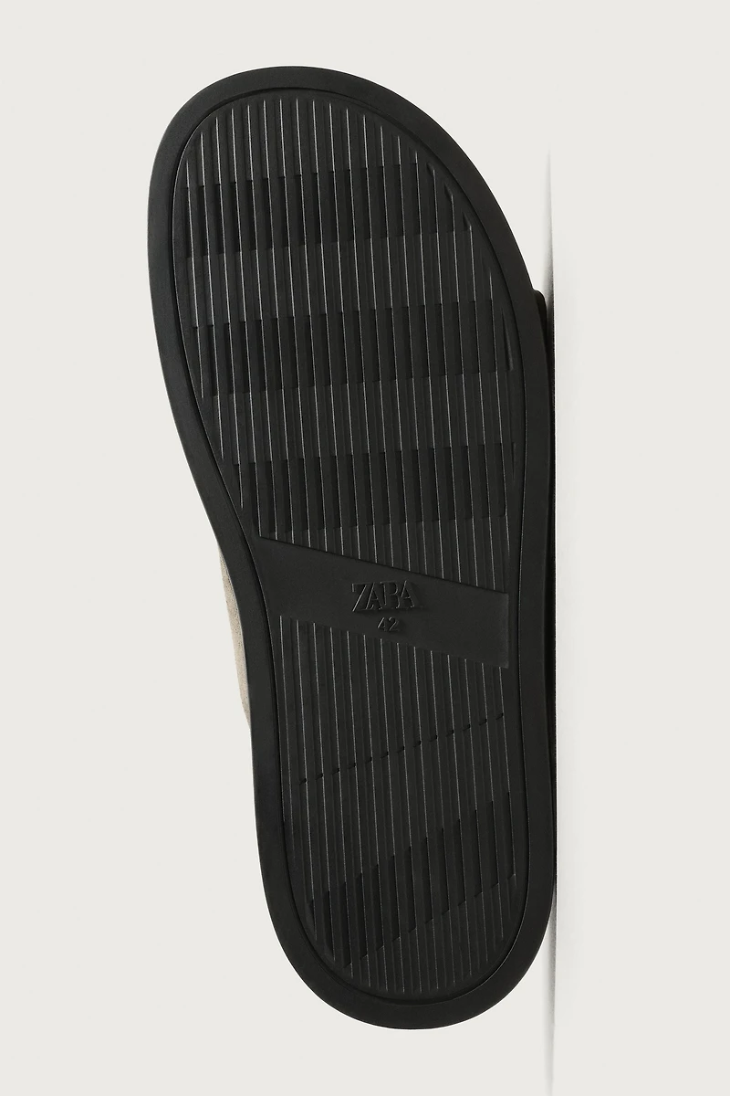 DOUBLE STRAP LEATHER SANDALS