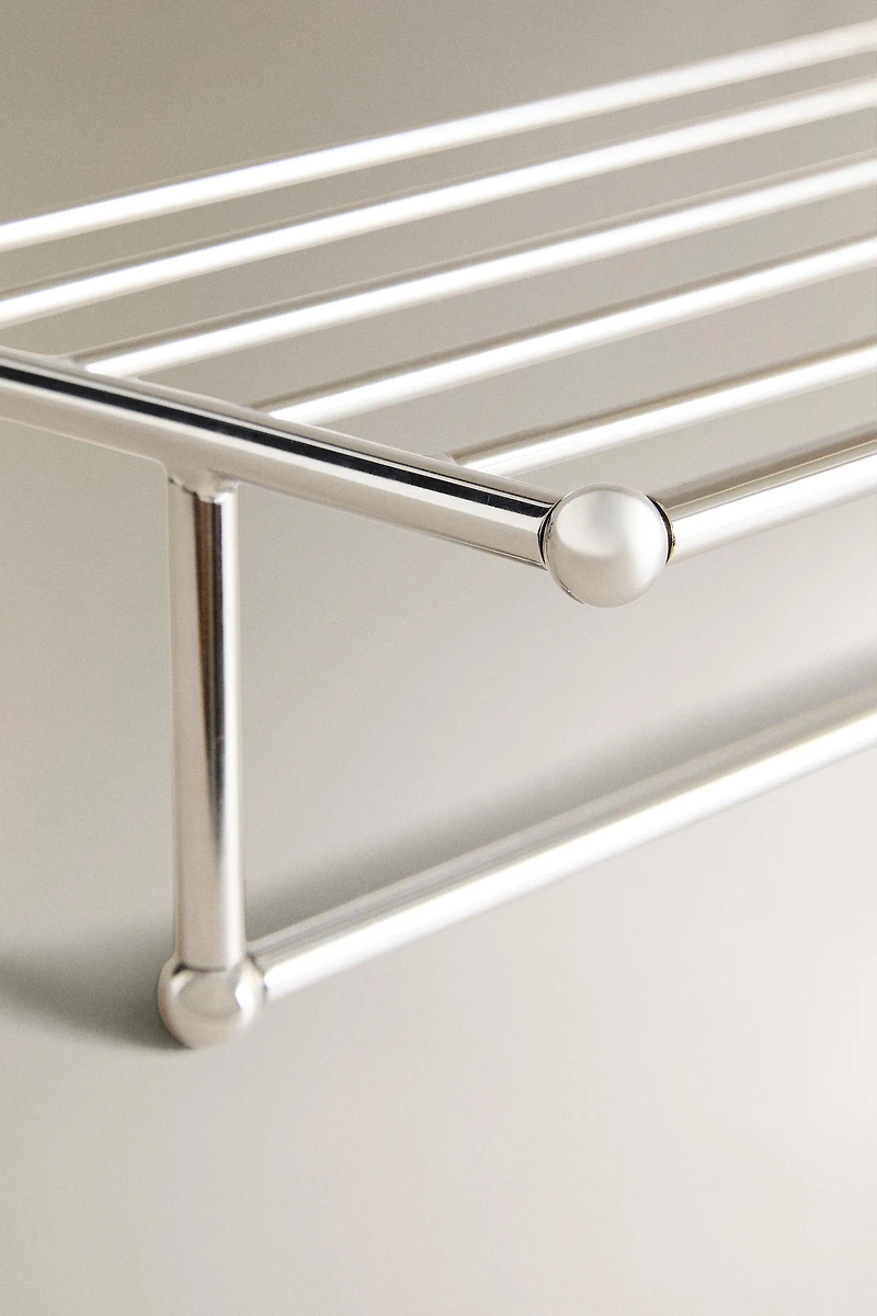 SILVER METAL BATH SHELF