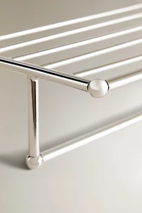 SILVER METAL BATH SHELF