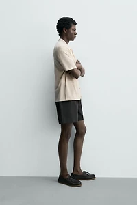 COTTON LINEN BLEND KNIT SHIRT