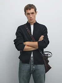 Cardigan en coton avec fermeture Éclair