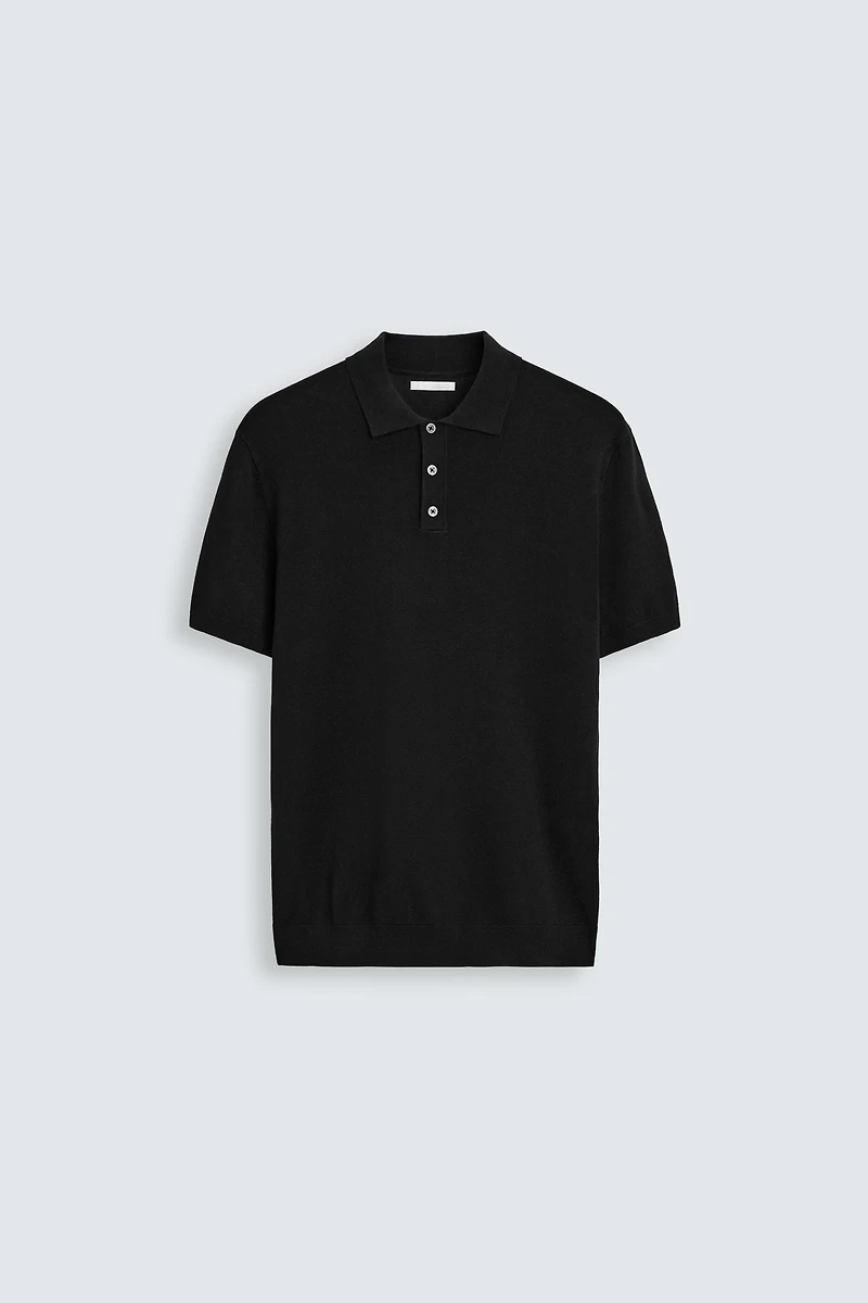 VISCOSE BLEND KNIT POLO SHIRT