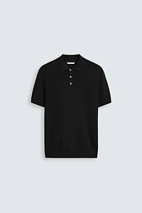VISCOSE BLEND KNIT POLO SHIRT