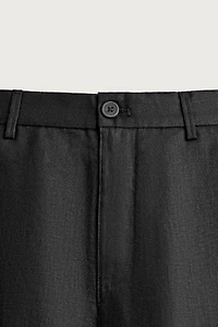100% LINEN REGULAR FIT SHORTS