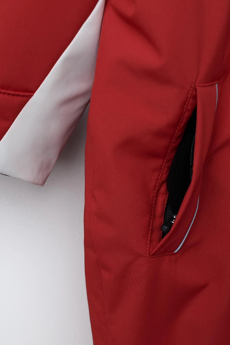 WATER RESISTANT AND WINDPROOF COLOR BLOCK LONG JUMPSUIT