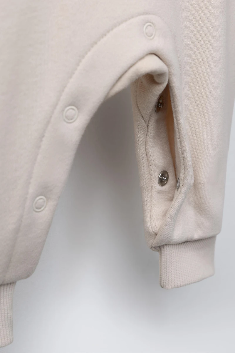 EMBROIDERED BEAR PLUSH JUMPSUIT