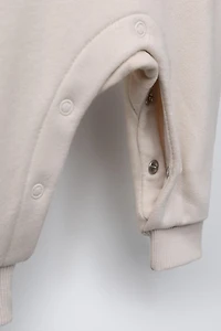 EMBROIDERED BEAR PLUSH JUMPSUIT