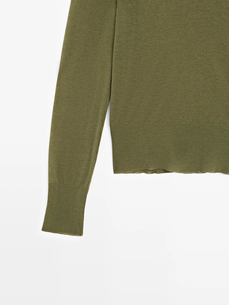 Pull à col montant en maille 100 % laine - STUDIO