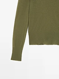 Pull à col montant en maille 100 % laine - STUDIO