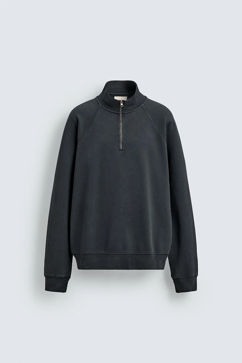 SWEAT LAVÉ COL ZIPPÉ