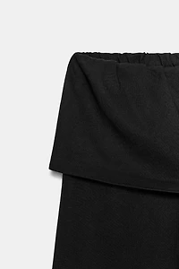 PANTALON EN COTON ÉPAIS AVEC CEINTURE LARGE