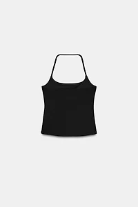 STRETCH KNIT HALTER TOP