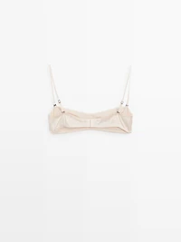 Top bandeau en soie mélangée