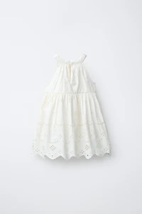 EMBROIDERED HALTER NECK DRESS