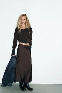 JUPE MIDI SATINÉE